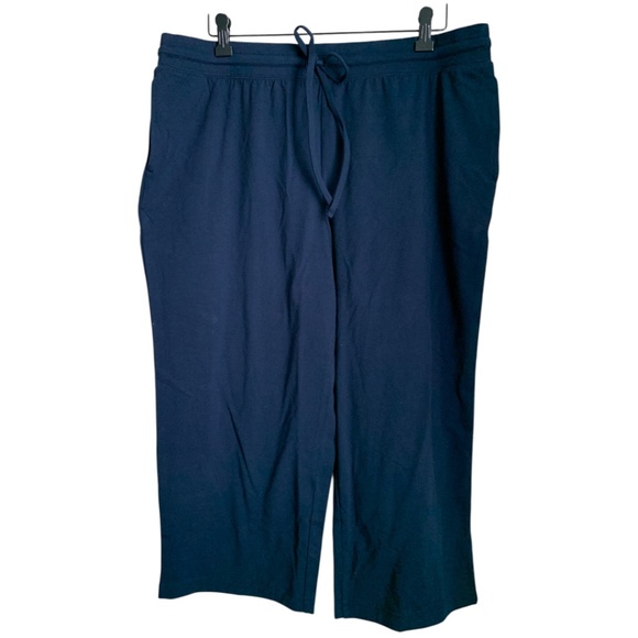 NWT Syle & Co Women's Navy Pants Size Large Straight Draw String Pockets - Picture 1 of 7